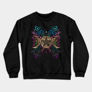 Triple Moon Goddess pentagram ornament Crewneck Sweatshirt